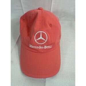 Mercedes Benz Port Authority melon and white velcro back cap